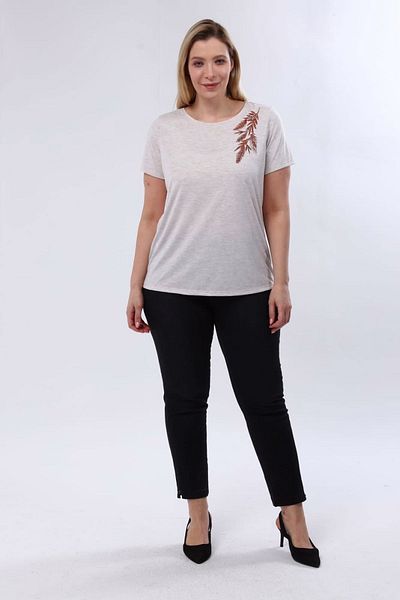 xlargebutik Plus Size Embroidered Blouse