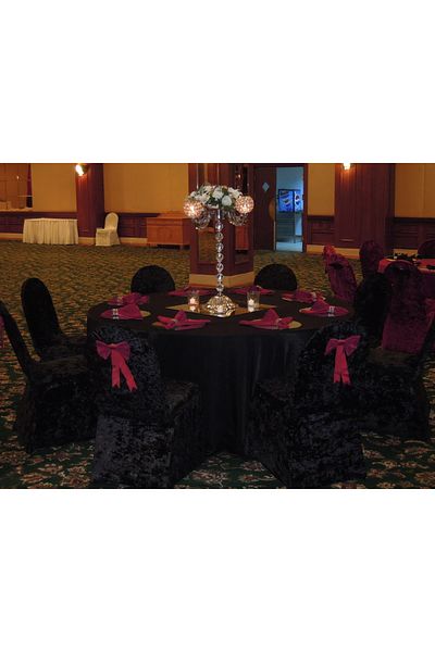 MAB Round Black Soft Velvet Tablecloth (340 Cm)