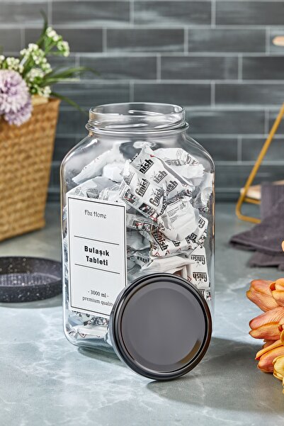 FBZhome Bulaşık Makinesi Deterjan Tableti Kavanozu/kutusu Vakumlu Kapak 3000 ml