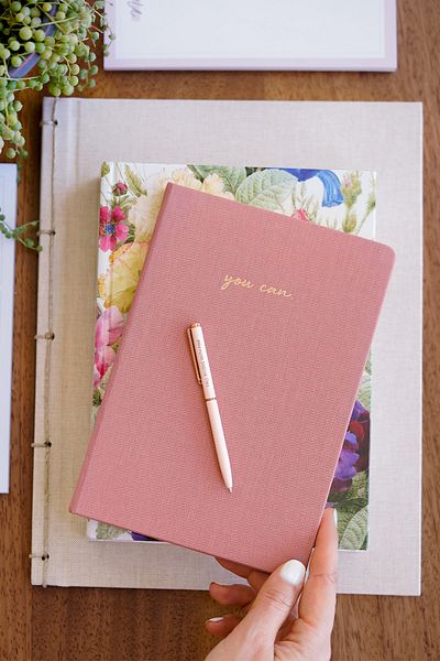 Matt Notebook 14x20 Hard Cover Notebook Striped Pink