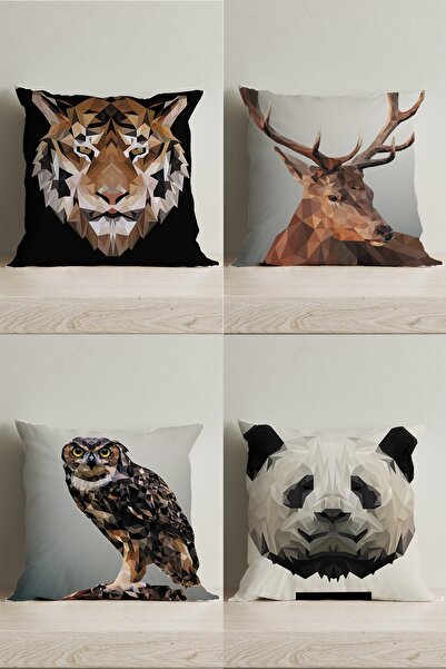 LadiesHome Спеціальний дизайн двосторонній цифровий друк декоративний чохол для подушки, 4 шт.