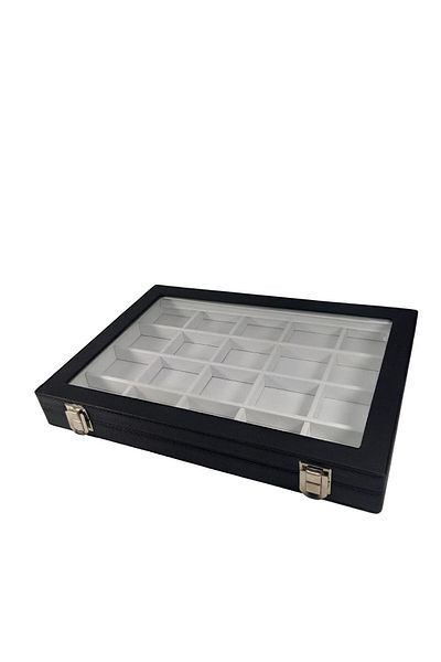 STAND MARKET 20 Compartment Jewelry Box Black