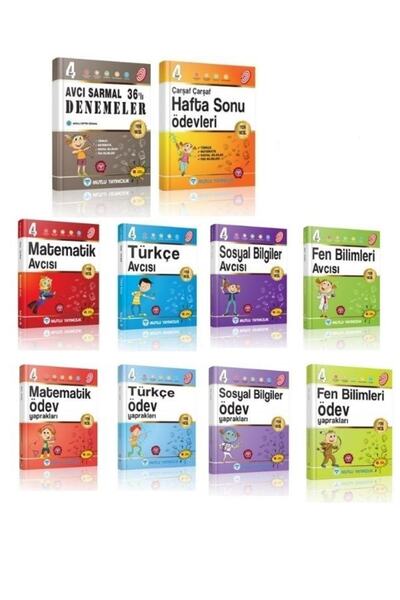 Mutlu Yayıncılık Mutlu Avcı Sarmal Deneme+mutlu Haftasonu Ödevleri + Avcı 4.s...
