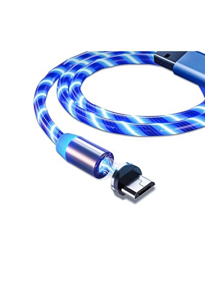Microcase Micro Usb Işıklı Manyetik Şarj Kablosu 100 Cm - Al2618