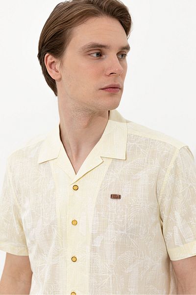 U.S. Polo Assn. Κίτρινο ανδρικό πουκάμισο