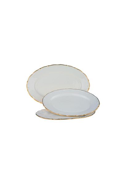 Bambum Lace Gold 3-Piece Boat Plate 26-30 cm