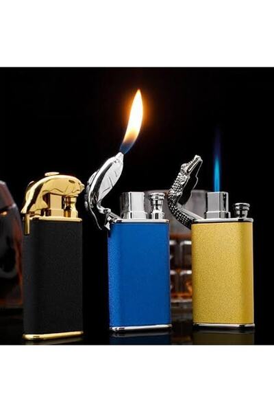 İNDİRİM CENTER Çift Alevli Özel Başlıklı Şık Tasarımlı Turbo Gazlı Çakmak