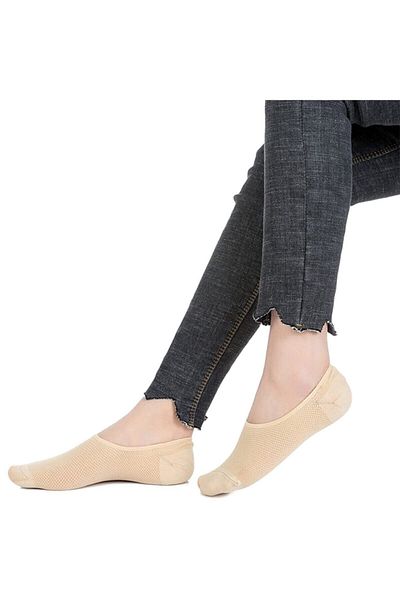socksbox 5 Συσκευασίες Unisex κάλτσες μπαλαρίνας σιλικόνης χωρίς ραφή από μπαμπού (αόρατες)