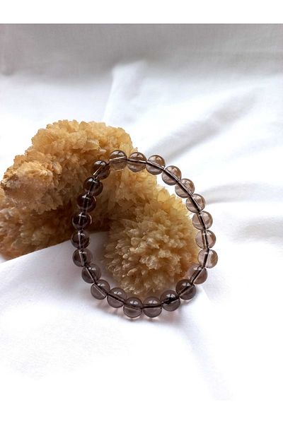 SENGDOĞALTAŞ Smoky Quartz Natural Stone Bracelet