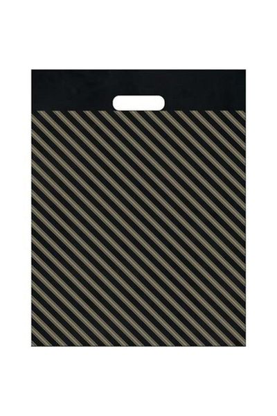 ambalajtoptancısı Naksan Reinforced Black Striped Bag 60x70 Cm No:6 50 Pieces