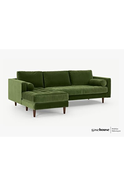 GASE Minimal ve Bohem Yeşil Lotus Köşe Koltuk Takımı