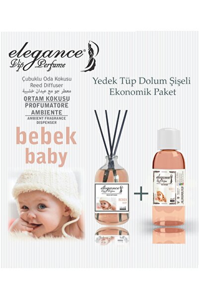 Elegance vip Perfume Bebek 110 ml Çubuklu Oda Ortam Kokusu Yedek Tüp Dolum Şi...