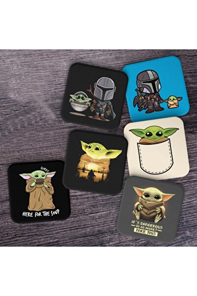 Pixxa Star Wars Mandalorian Baby Yoda Grogu Bardak Altlığı Seti 6'lı