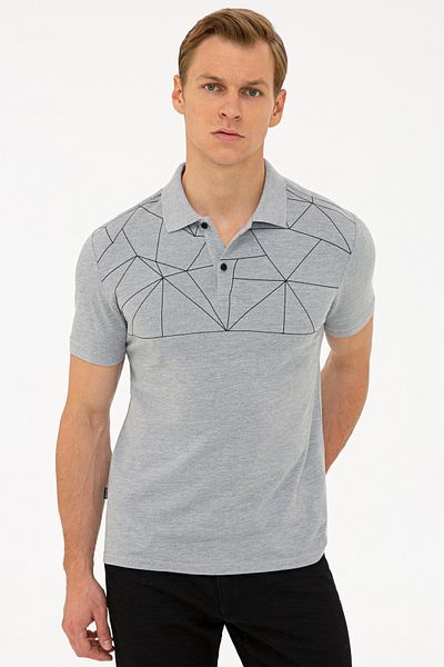 Pierre Cardin Tricou Gri Melange pentru bărbați G021GL011.000. 1315227 .VR086