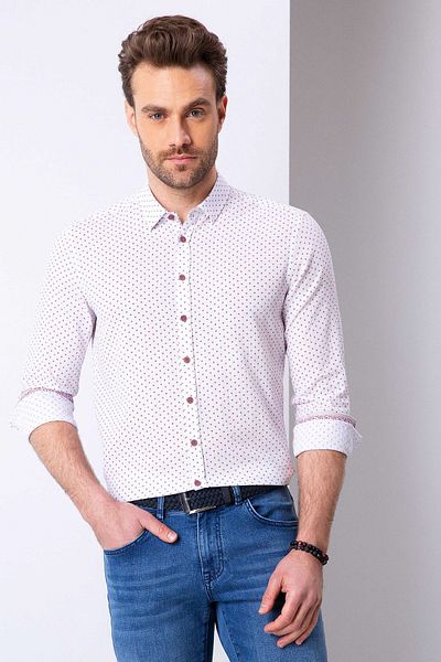Pierre Cardin Κόκκινο Slim Fit πουκάμισο