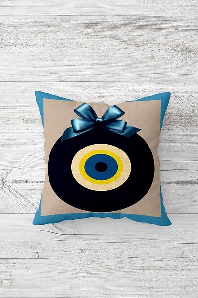 on the clouds Nazarlık Evil Eye Beaded Double Side Printed Μαξιλαροθήκη με κρυφό φερμουάρ Μαξιλαροθήκη για καθίσματα