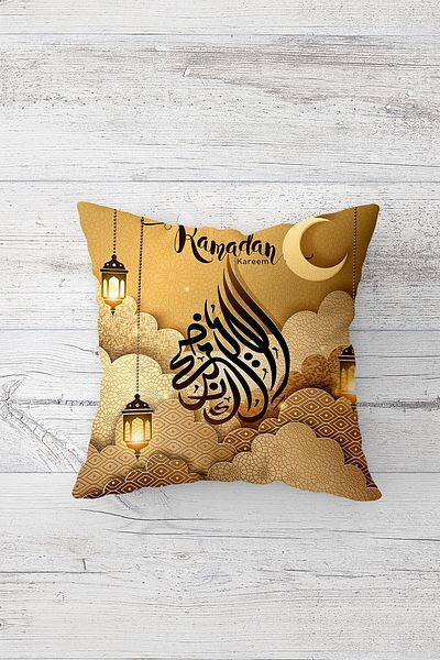 on the clouds Ramadan Kareem Lantern Față de pernă cu fermoar ascuns imprimat pe o parte