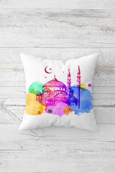 on the clouds Μοτίβο βαφής Cami Ramadan Θέμα στο πλάι Μαξιλαροθήκη με κρυφό φερμουάρ Μαξιλαροθήκη για μαξιλάρι