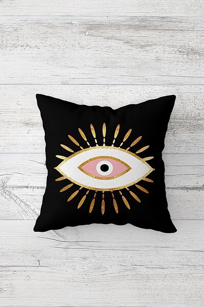on the clouds Eye Evil Eye Model etnic Imprimat pe o parte Husă de pernă cu fermoar ascuns Husă de pernă pentru scaun