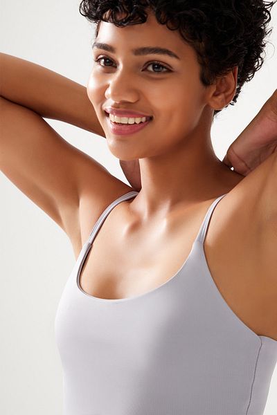 Los Ojos Graue Träger für Damen mit leicht unterstützten, abgedeckten Sport-BH-Trägern