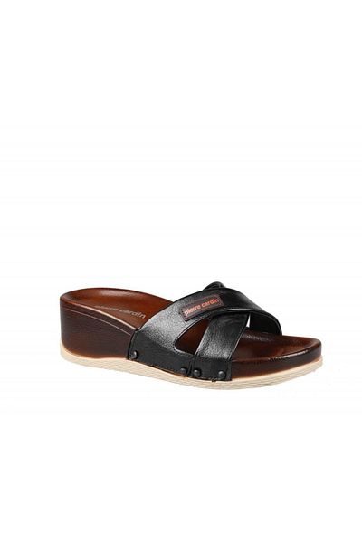Pierre Cardin PC-3217 Orthopedic Black Women's Slippers