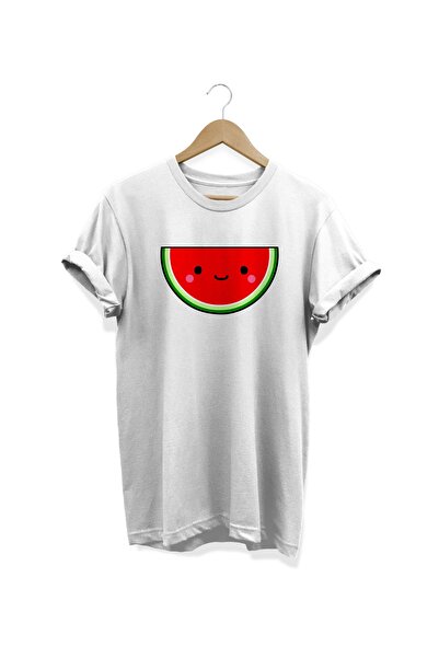 WİDİ Smešljiva lubenica Štampano Bela T-shirt