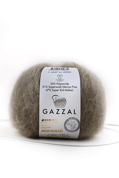 Gazzal Süper Kid Mohaır 25 Gr 5'li Paket %78 Yün-%22 Pa Karışımlı Doğal El Örgü Ipi Taka Yarn (64407)