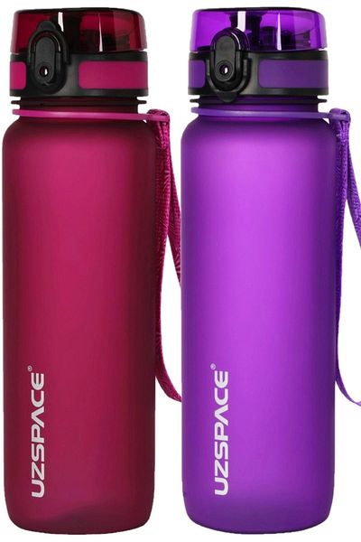 Uzspace Set of 2 800 ml 25 cm Tritan Water Flask Bpa No Odor Leakage