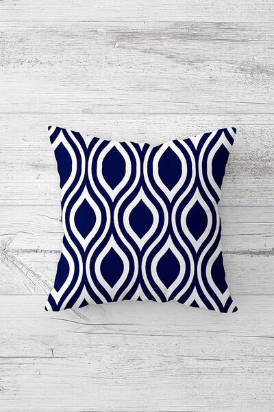 Pelangi غطاء وسادة بسحاب مخفي مطبوع على الوجهين بنمط قطرة باللون الأزرق الداك...