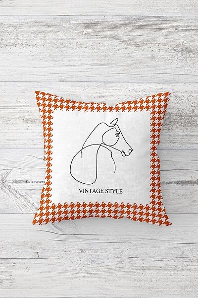 Pelangi Vintage Style Horse Pattern Double Sided Printed Hidden Zippered Pillowcase Throw Pillow Seat Pillowcase
