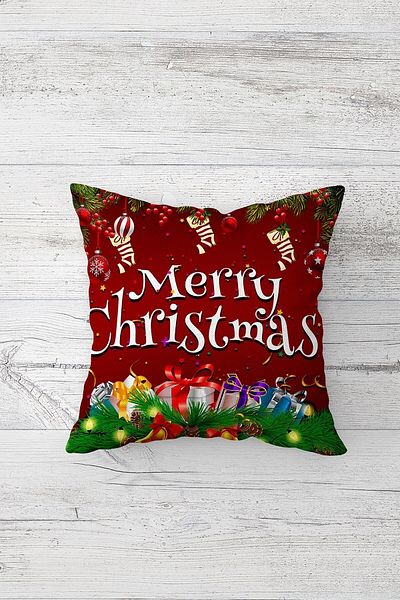 Pelangi Merry Christmas Double Sided Printed Hidden Zippered Pillowcase Throw Pillow Seat Pillowcase