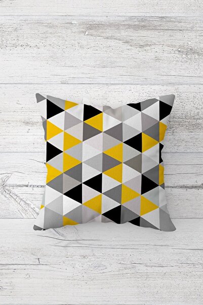 Pelangi نمط هندسي مطبوع على الوجهين - غطاء وسادة مقعد بسحاب مخفي