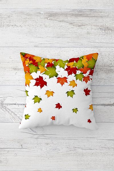 Pelangi Falling Autumn Leaves Double Side Print Hidden Zipper Pillowcase Throw Pillow Seat Cushion Case