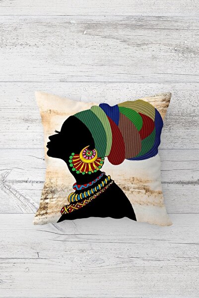 Pelangi Ethnic African Woman Double Side Printed Hidden Zippered Pillowcase T...