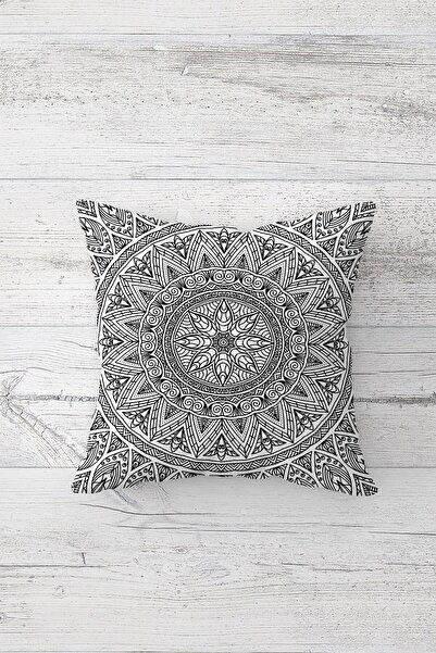 Pelangi أسود أبيض ماندالا مزدوجة الجانب مطبوعة مخفي انغلق وسادة رمي وسادة مقع...