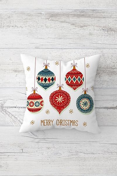 Pelangi Christmas Balls New Year Ornament Double Sided Hidden Zippered Pillowcase Throw Pillow Seat Pillowcase