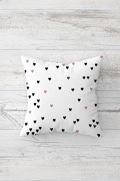 Pelangi Little Heart Double Sided Printed Hidden Zippered Pillowcase Throw Pillow Seat Pillowcase