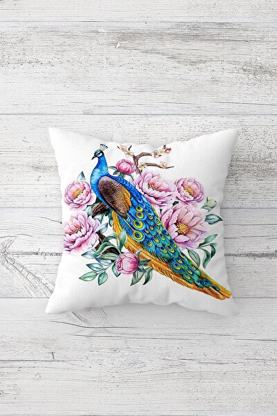 Pelangi الطاووس الأزهار مزدوجة الجانب المطبوعة المخفية انغلق وسادة رمي وسادة ...