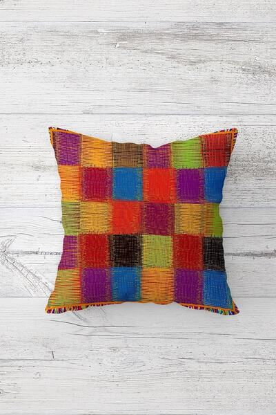 linazaitun Tek Tarafı Baskılı Gizli Fermuarlı Dekoratif Yastık Kılıfı Kırlent...