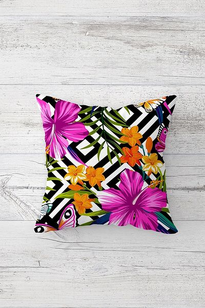 linazaitun One Side Printed Hidden Zipper Decorative Pillowcase Throw Pillow Case Seat Pillowcase
