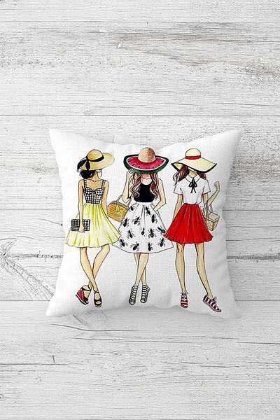 linazaitun One Side Printed Hidden Zipper Decorative Pillowcase Throw Pillow Case Seat Pillowcase
