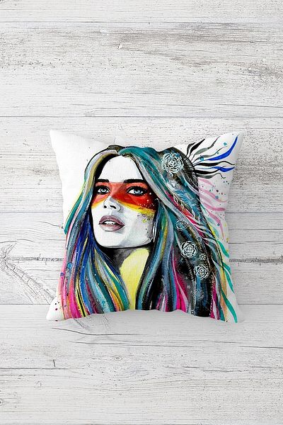 linazaitun One Side Printed Hidden Zipper Washable Stain Resistant Decorative Throw Pillow Cover Pillow Case