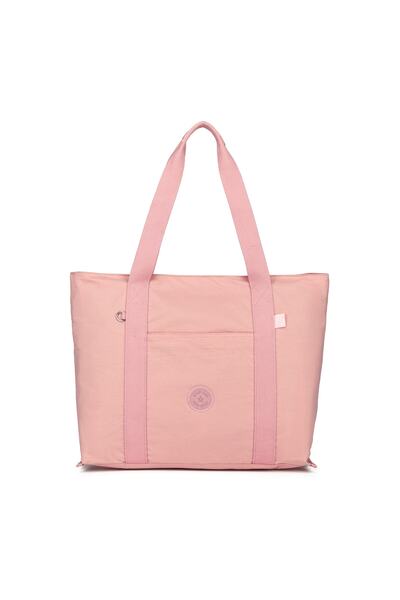 SMART BAGS Büyük Boy Omuz Kadın Çantası Krinkıl Kumaş 3100 Pudra