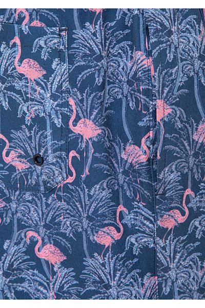 Mavi Marineblaue Badeanzugshorts mit Flamingo-Print 0910257-81774
