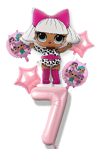 PARTİAVM Diva Lol Bebek Pembe Rakam Balon Seti Lol Surprise Pembe Rakam Balon