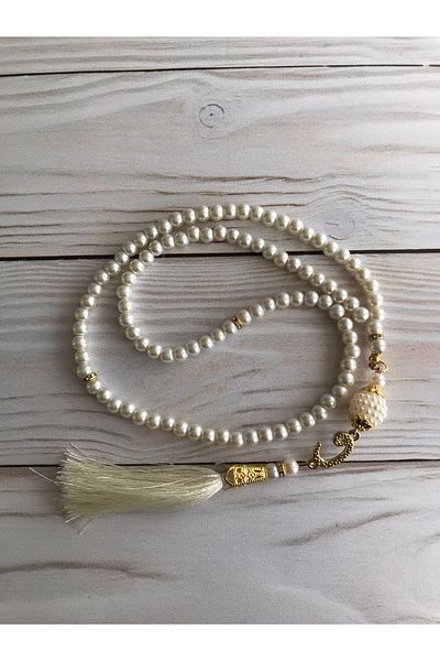 DuhaİslamiHediyelik Πολυτελές σάλι με κορδόνια - Pearl Prayer Beads and Dowry Bundle Home Concept