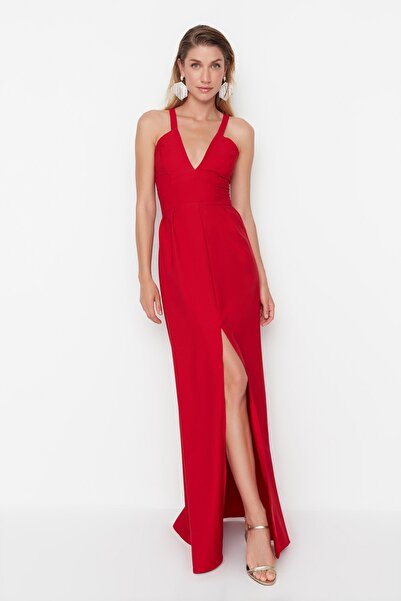 Trendyol Collection Evening & Prom Dress - Red - Asymmetric