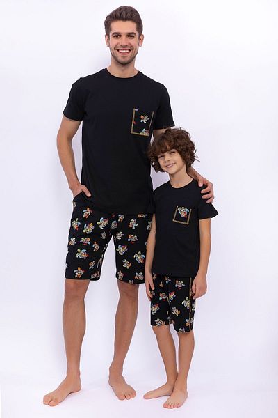 Ligossi Family Concept Set de pijamale pentru tată și fiu cu pantaloni scurți Arnetta