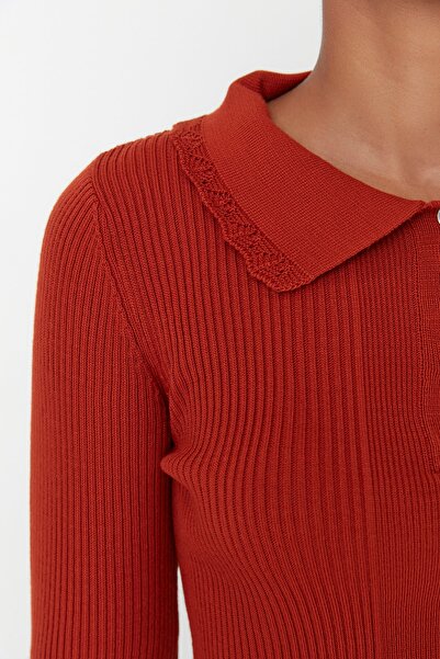 Trendyol Collection Tile Polo Collar Knitwear Sweater