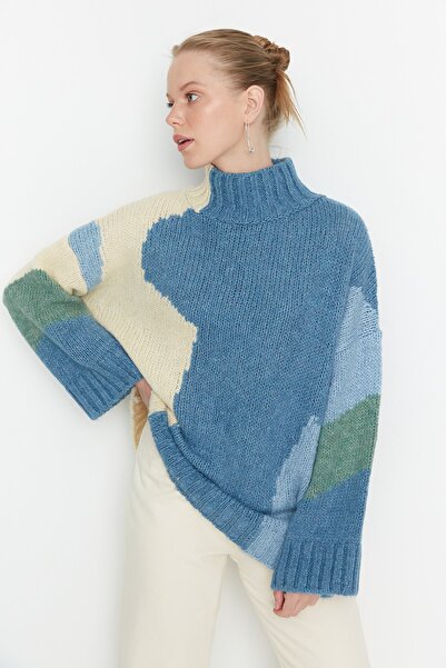 Trendyol Collection Pullover - Blau - Oversize
